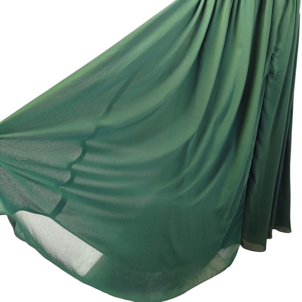 Lavetir Bridesmaid Dresses Green V-neck Lace Sleeves Long Wedding Size 14 NWT - Picture 6 of 11